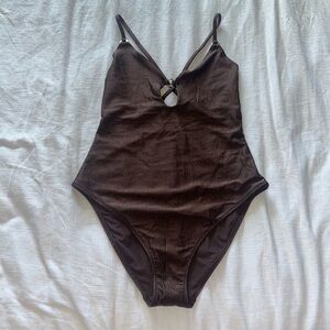 Aerie Brown Shimmer One Piece